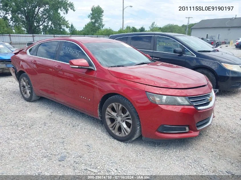 2014 Chevrolet Impala 1Lt VIN: 2G1115SL0E9190197 Lot: 39874755