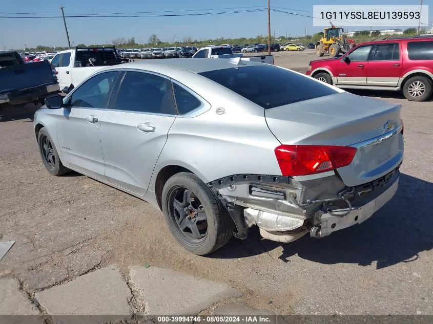 2014 Chevrolet Impala 1Ls VIN: 1G11Y5SL8EU139593 Lot: 39994746