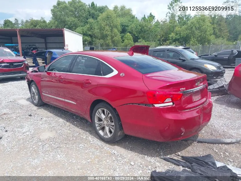 2014 Chevrolet Impala 2Lt VIN: 2G1125S36E9209915 Lot: 40169743