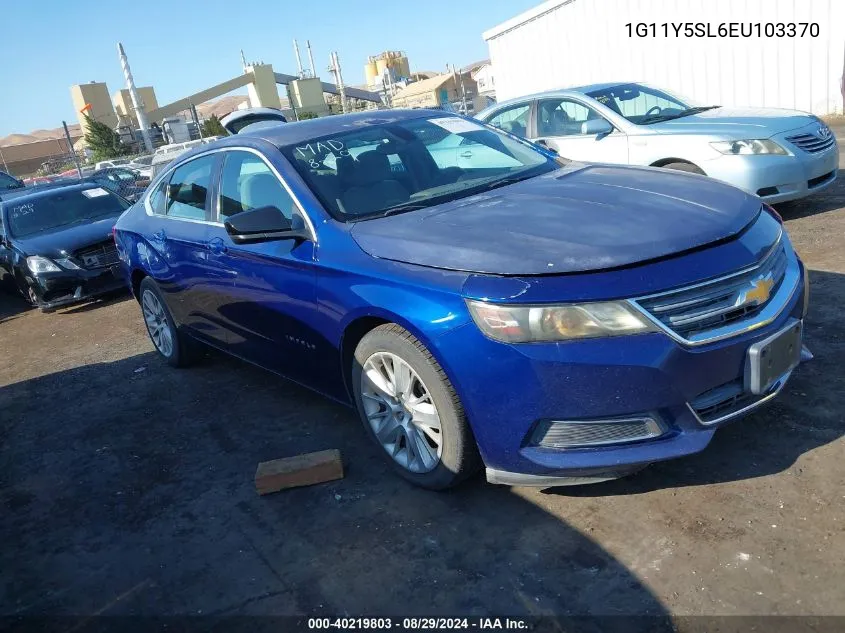 2014 Chevrolet Impala 1Ls VIN: 1G11Y5SL6EU103370 Lot: 40219803