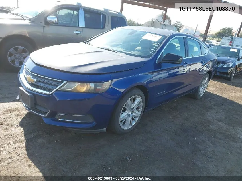 2014 Chevrolet Impala 1Ls VIN: 1G11Y5SL6EU103370 Lot: 40219803