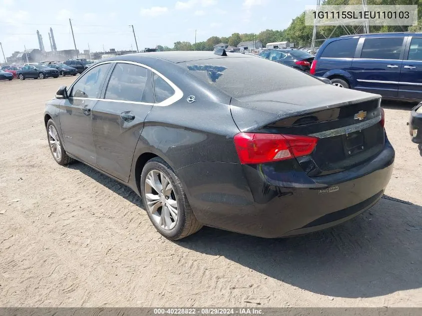 2014 Chevrolet Impala 1Lt VIN: 1G1115SL1EU110103 Lot: 40228822