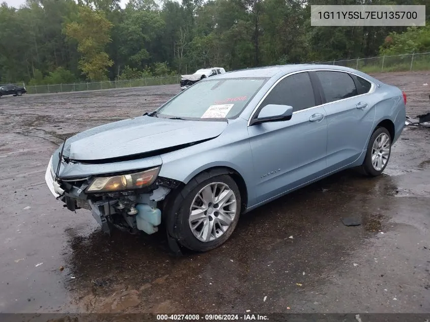 2014 Chevrolet Impala 1Ls VIN: 1G11Y5SL7EU135700 Lot: 40274008