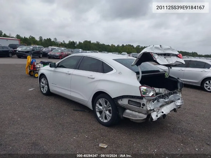 2014 Chevrolet Impala Lt VIN: 2G1125S39E9184167 Lot: 40294347