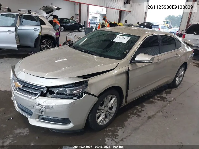 2014 Chevrolet Impala 2Lt VIN: 2G1125S30E9138839 Lot: 40345007