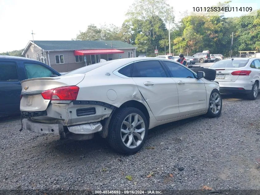 2014 Chevrolet Impala Lt VIN: 1G1125S34EU114109 Lot: 40345693