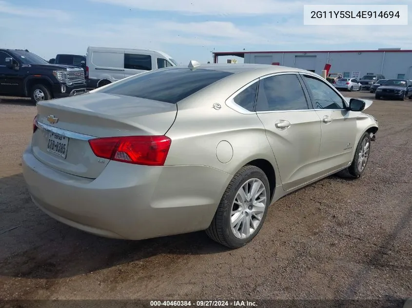 2014 Chevrolet Impala Ls VIN: 2G11Y5SL4E914694 Lot: 40460384