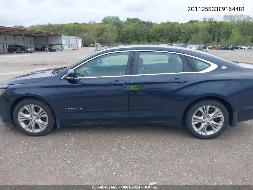 2014 Chevrolet Impala Lt VIN: 2G1125S33E9164481 Lot: 40467665