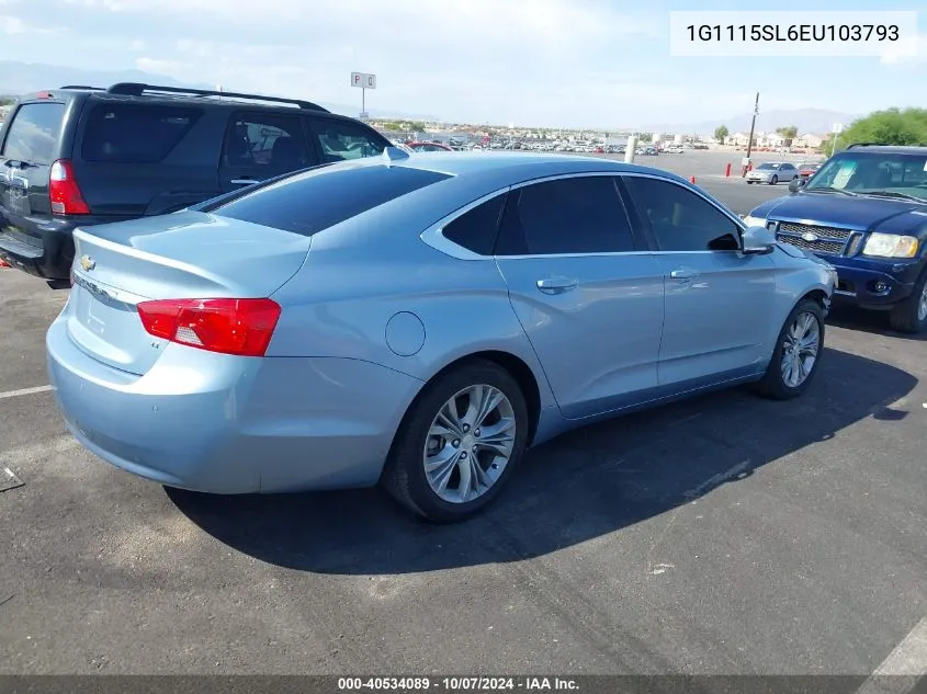 2014 Chevrolet Impala 1Lt VIN: 1G1115SL6EU103793 Lot: 40534089