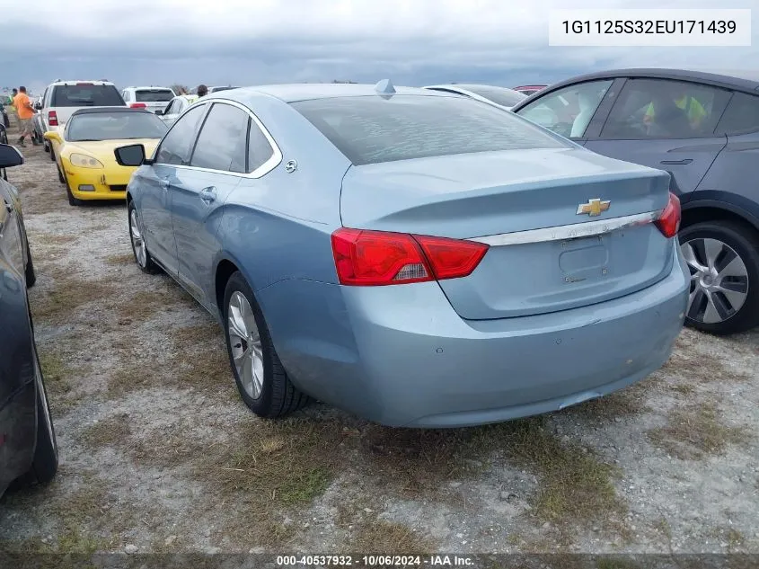 2014 Chevrolet Impala 2Lt VIN: 1G1125S32EU171439 Lot: 40537932