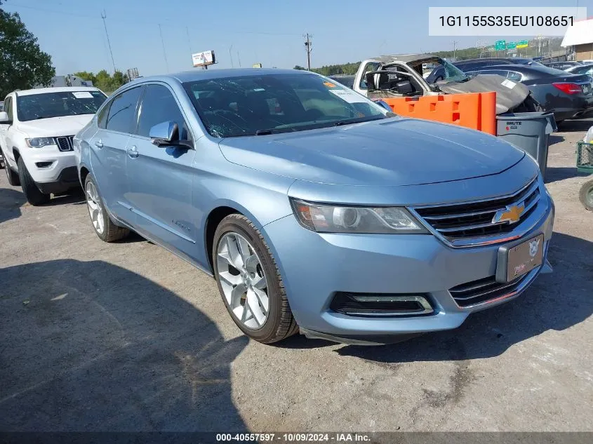 2014 Chevrolet Impala 2Lz VIN: 1G1155S35EU108651 Lot: 40557597