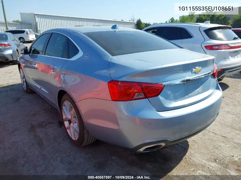 2014 Chevrolet Impala 2Lz VIN: 1G1155S35EU108651 Lot: 40557597