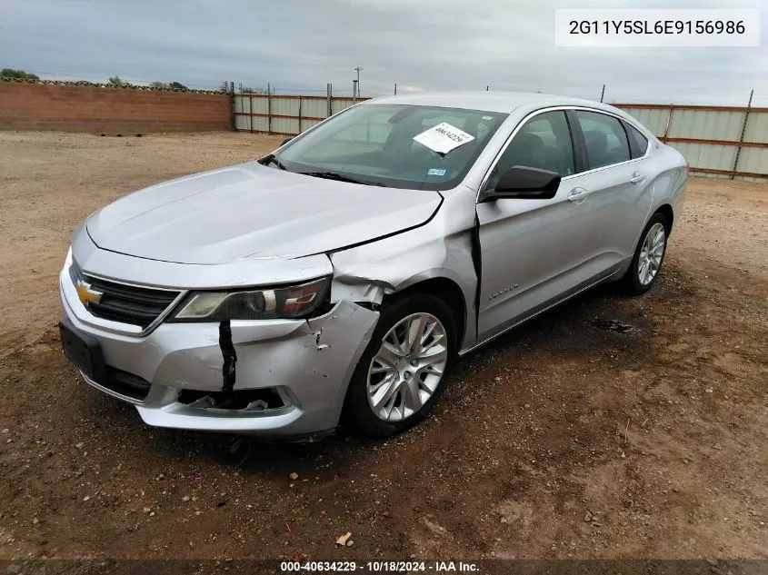 2014 Chevrolet Impala 1Ls VIN: 2G11Y5SL6E9156986 Lot: 40634229