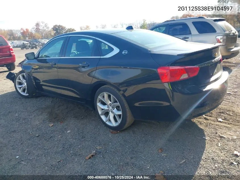 2014 Chevrolet Impala 2Lt VIN: 2G1125S38E9104597 Lot: 40688076