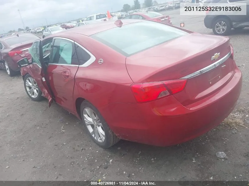 2014 Chevrolet Impala Lt VIN: 2G1125S32E9183006 Lot: 40726981