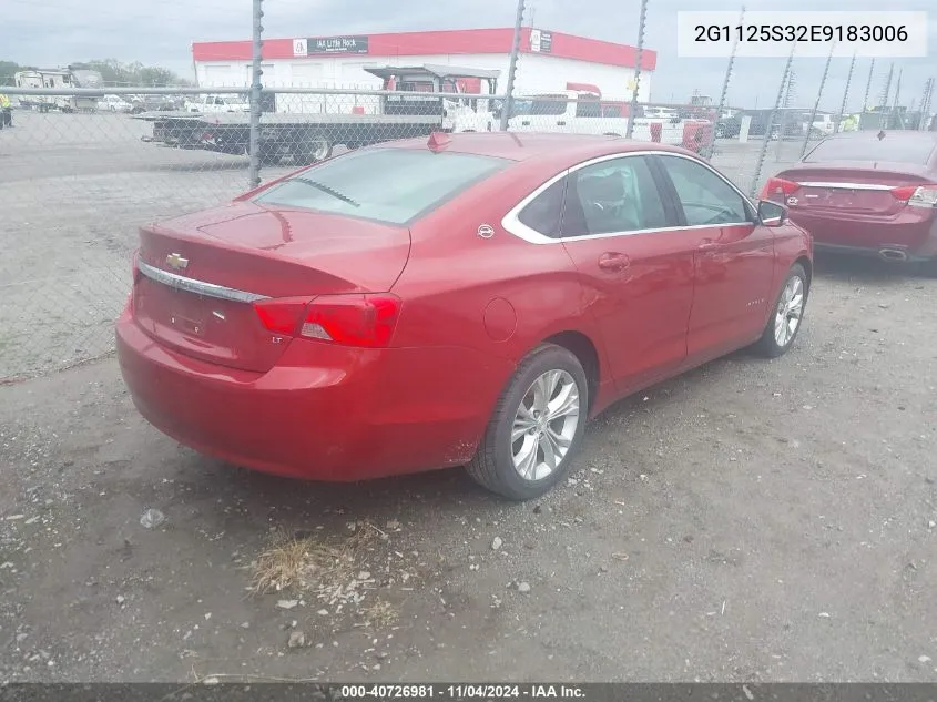 2014 Chevrolet Impala Lt VIN: 2G1125S32E9183006 Lot: 40726981