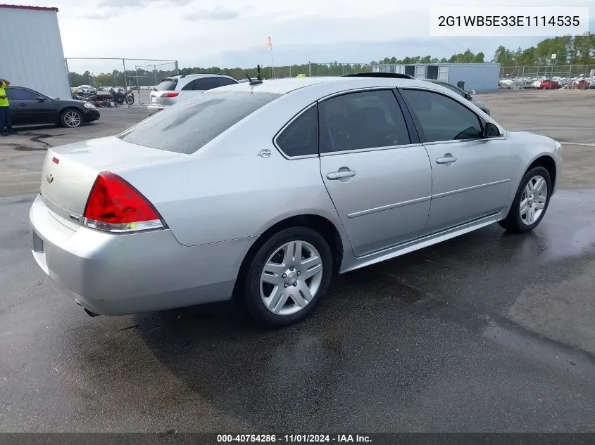 2014 Chevrolet Impala Limited Lt VIN: 2G1WB5E33E1114535 Lot: 40754286