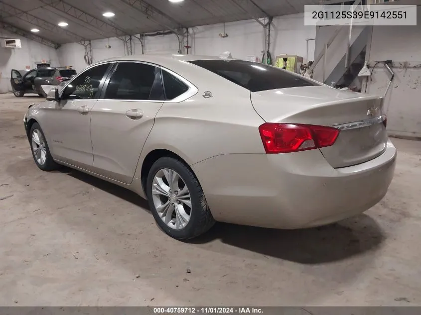 2014 Chevrolet Impala 2Lt VIN: 2G1125S39E9142551 Lot: 40759712