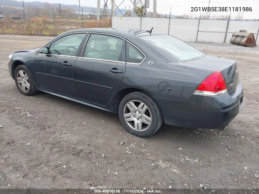 2014 Chevrolet Impala Limited Lt VIN: 2G1WB5E38E1181986 Lot: 40816136