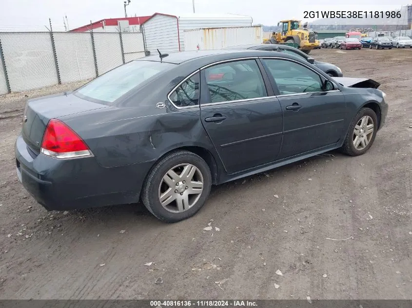 2014 Chevrolet Impala Limited Lt VIN: 2G1WB5E38E1181986 Lot: 40816136