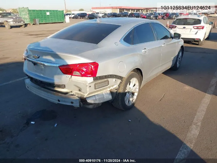 2014 Chevrolet Impala 2Lt VIN: 1G1125S34EU124624 Lot: 40910176