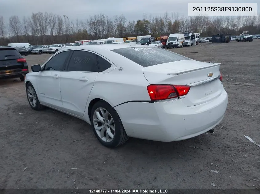 2015 Chevrolet Impala VIN: 2G1125S38F9130800 Lot: 12140777