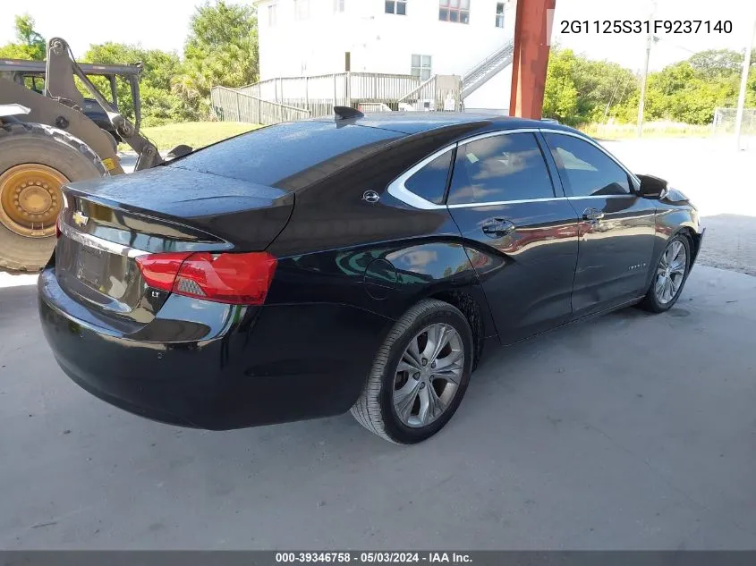 2015 Chevrolet Impala 2Lt VIN: 2G1125S31F9237140 Lot: 39346758