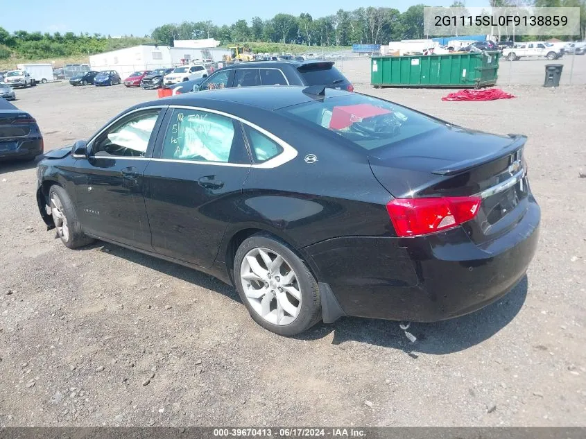 2015 Chevrolet Impala 1Lt VIN: 2G1115SL0F9138859 Lot: 39670413