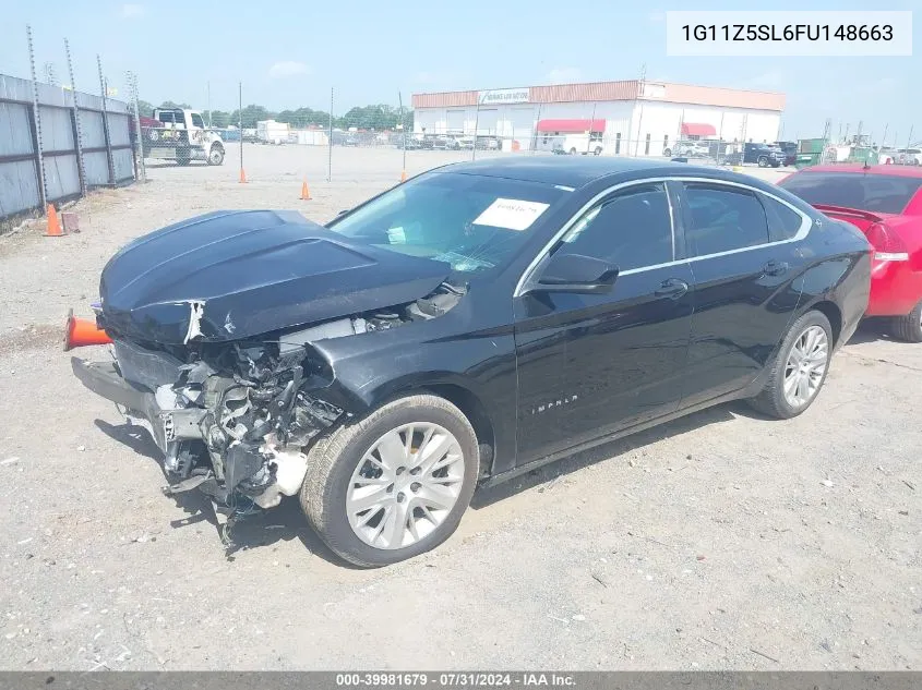 1G11Z5SL6FU148663 2015 Chevrolet Impala Ls