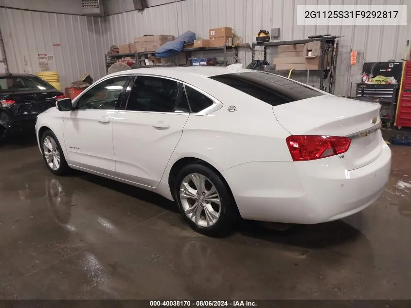 2G1125S31F9292817 2015 Chevrolet Impala 2Lt