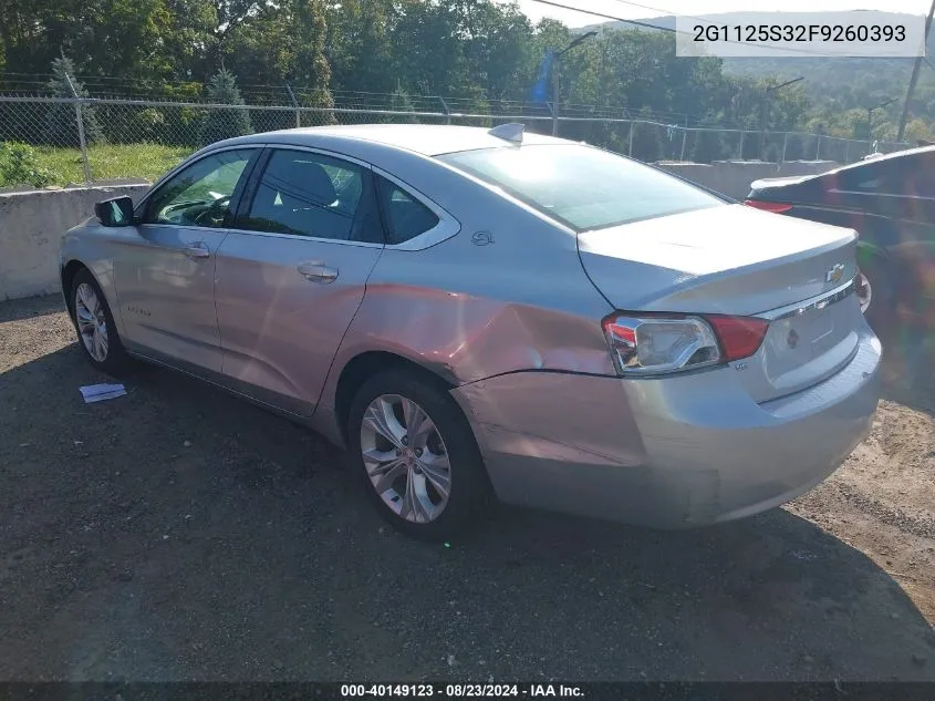 2015 Chevrolet Impala 2Lt VIN: 2G1125S32F9260393 Lot: 40149123