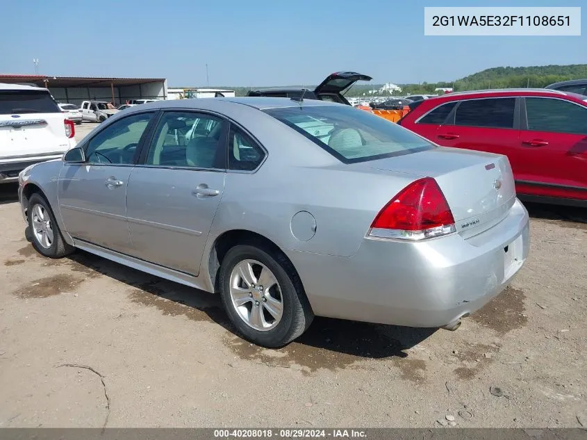 2015 Chevrolet Impala Limited Ls VIN: 2G1WA5E32F1108651 Lot: 40208018