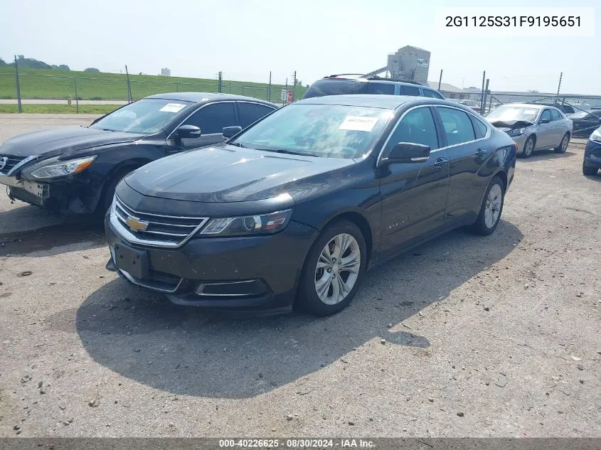 2015 Chevrolet Impala 2Lt VIN: 2G1125S31F9195651 Lot: 40226625