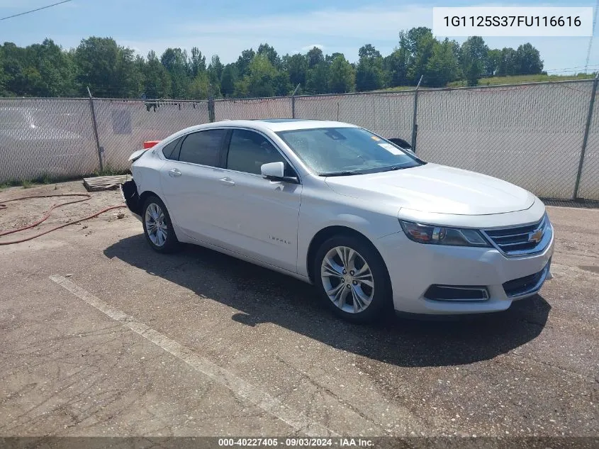 2015 Chevrolet Impala 2Lt VIN: 1G1125S37FU116616 Lot: 40227405