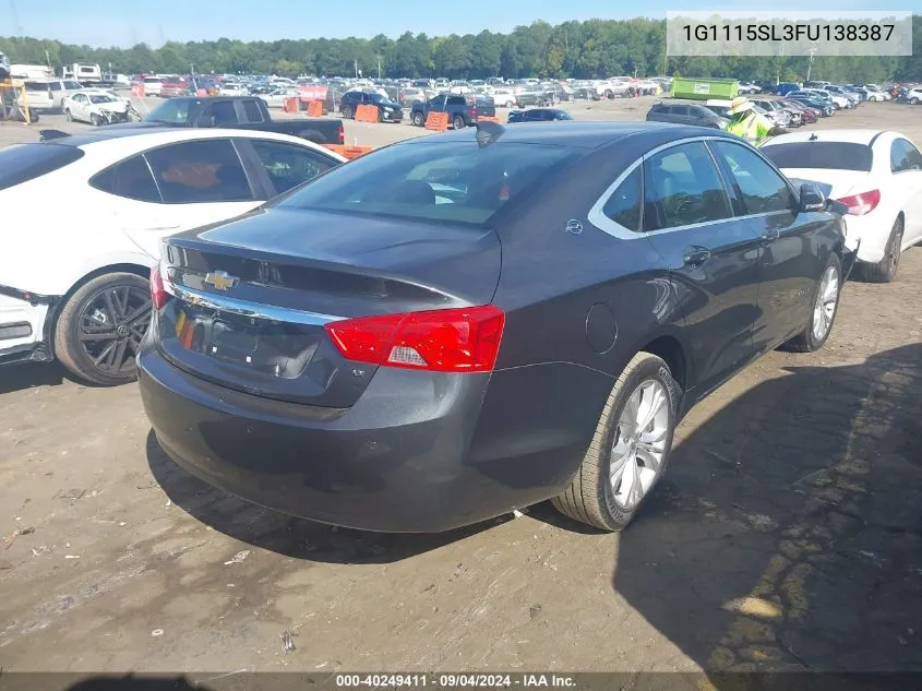 1G1115SL3FU138387 2015 Chevrolet Impala Lt