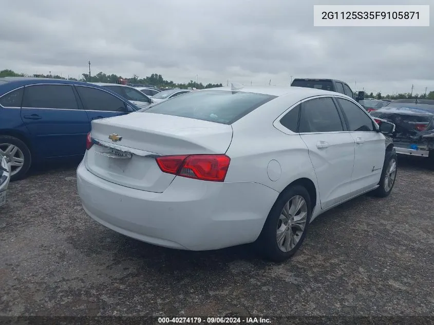 2015 Chevrolet Impala 2Lt VIN: 2G1125S35F9105871 Lot: 40274179