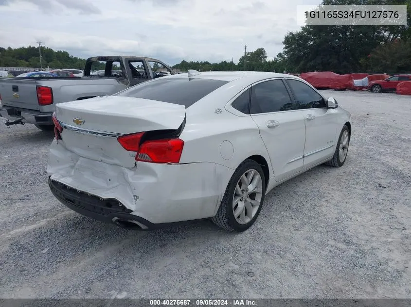 2015 Chevrolet Impala 2Lz VIN: 1G1165S34FU127576 Lot: 40275687