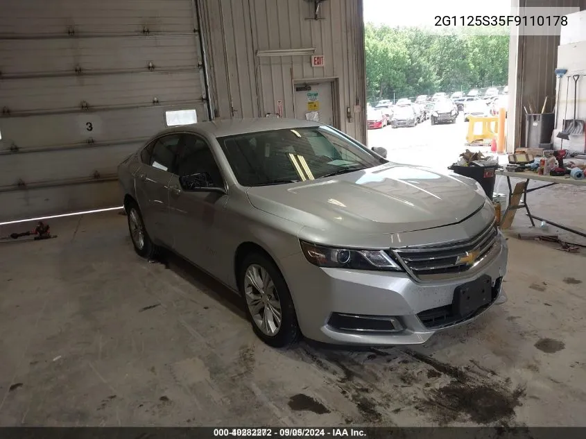 2015 Chevrolet Impala 2Lt VIN: 2G1125S35F9110178 Lot: 40282272