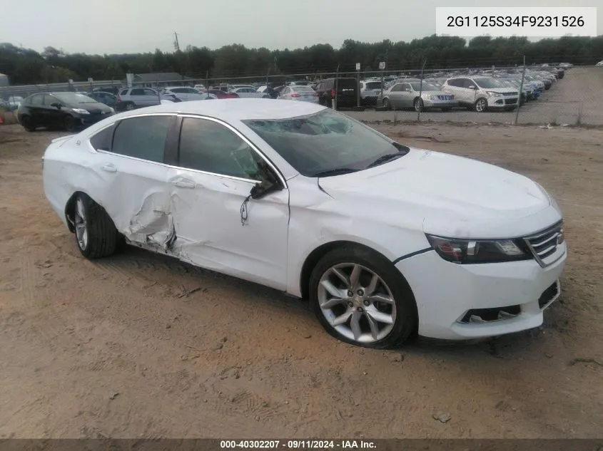 2015 Chevrolet Impala Lt VIN: 2G1125S34F9231526 Lot: 40302207