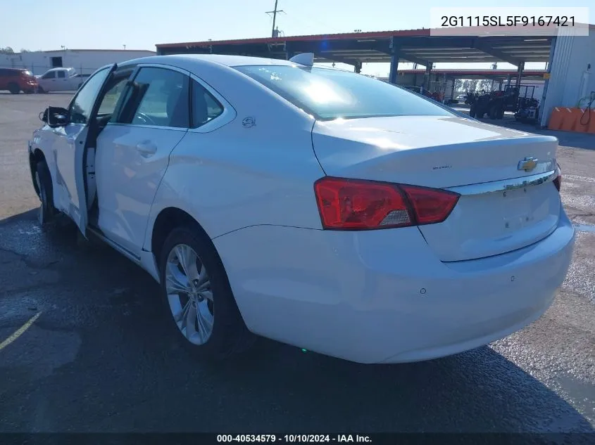 2015 Chevrolet Impala 1Lt VIN: 2G1115SL5F9167421 Lot: 40534579