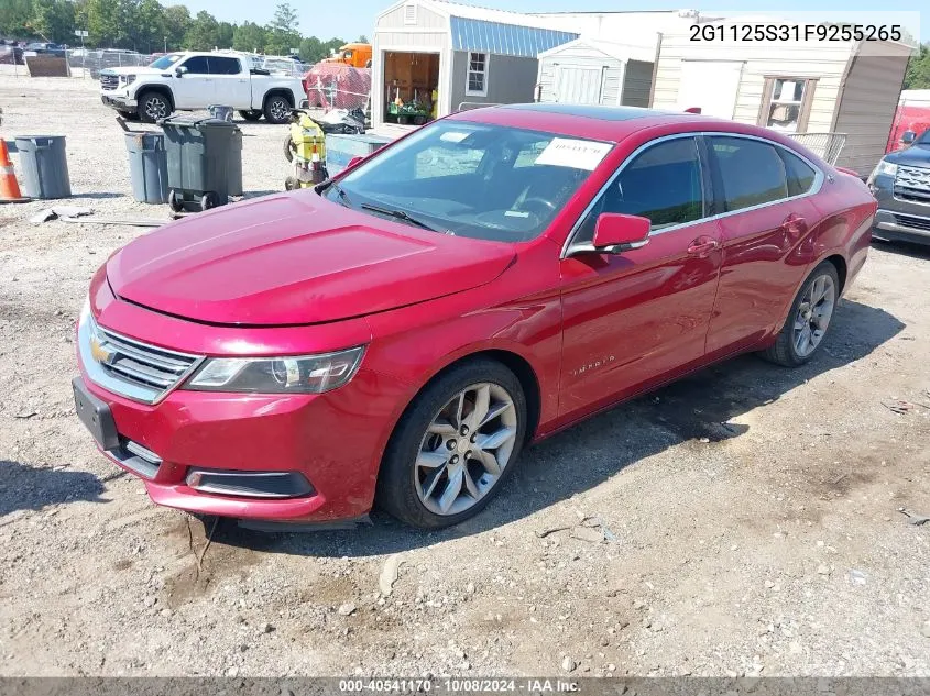 2015 Chevrolet Impala 2Lt VIN: 2G1125S31F9255265 Lot: 40541170