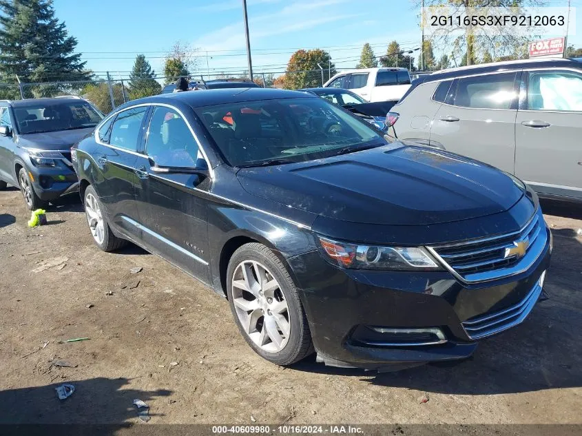 2015 Chevrolet Impala 2Lz VIN: 2G1165S3XF9212063 Lot: 40609980