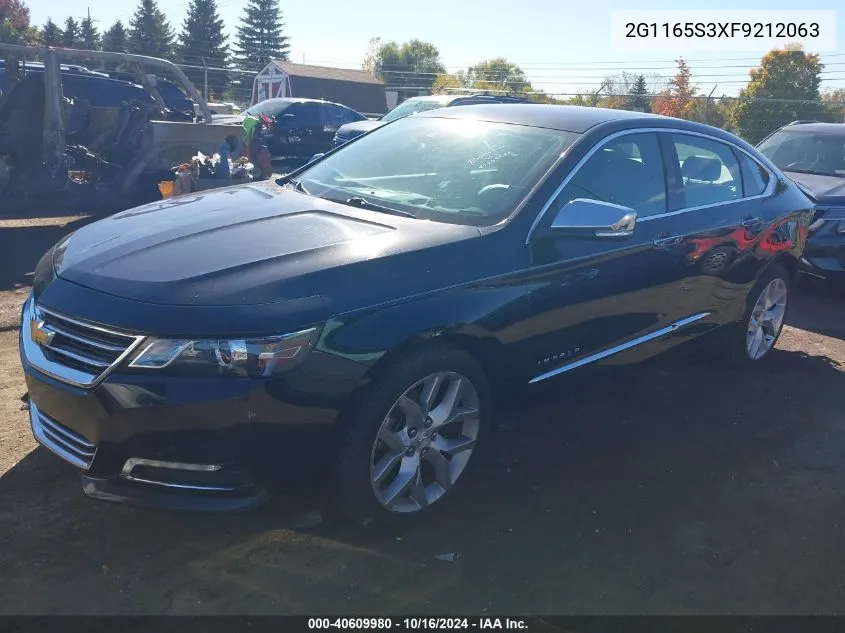 2015 Chevrolet Impala 2Lz VIN: 2G1165S3XF9212063 Lot: 40609980