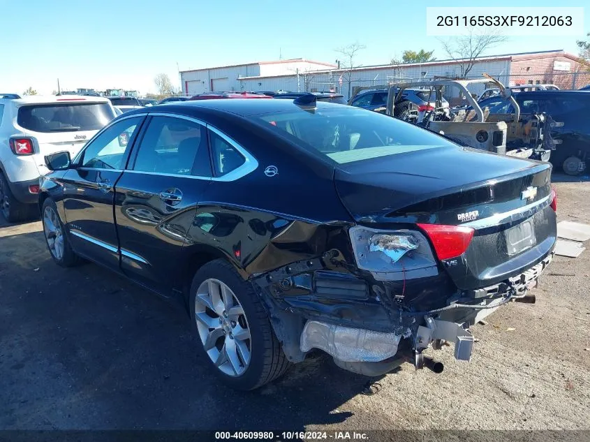 2015 Chevrolet Impala 2Lz VIN: 2G1165S3XF9212063 Lot: 40609980