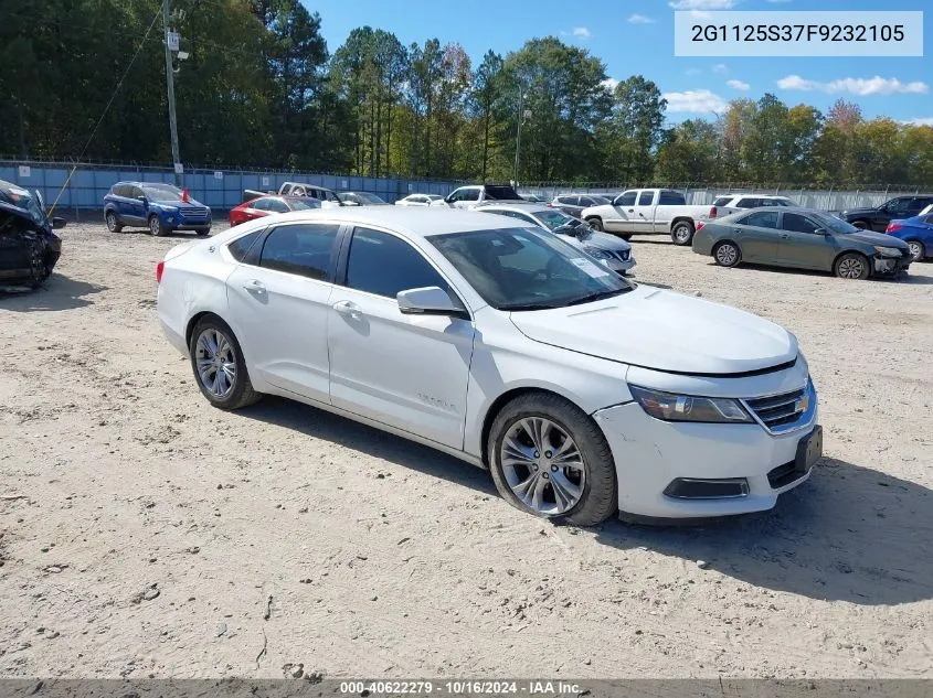 2015 Chevrolet Impala 2Lt VIN: 2G1125S37F9232105 Lot: 40622279