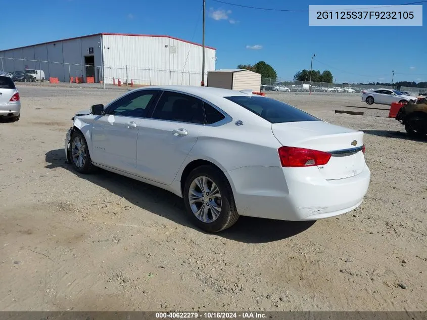 2015 Chevrolet Impala 2Lt VIN: 2G1125S37F9232105 Lot: 40622279