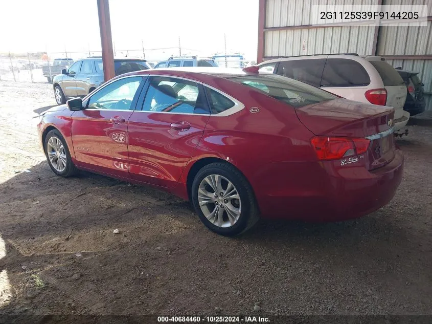 2015 Chevrolet Impala 2Lt VIN: 2G1125S39F9144205 Lot: 40684460