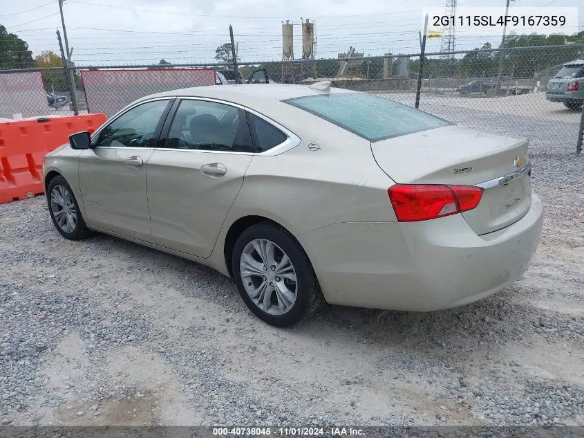 2015 Chevrolet Impala 1Lt VIN: 2G1115SL4F9167359 Lot: 40738045