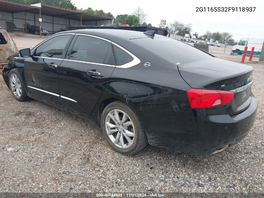 2015 Chevrolet Impala 2Lz VIN: 2G1165S32F9118937 Lot: 40744623