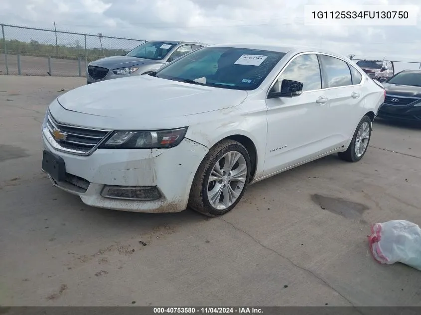 2015 Chevrolet Impala 2Lt VIN: 1G1125S34FU130750 Lot: 40753580